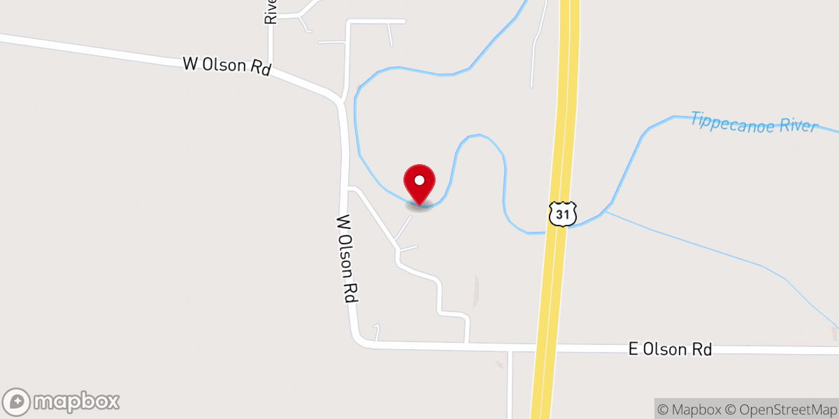 Map showing location of Tippecanoe River