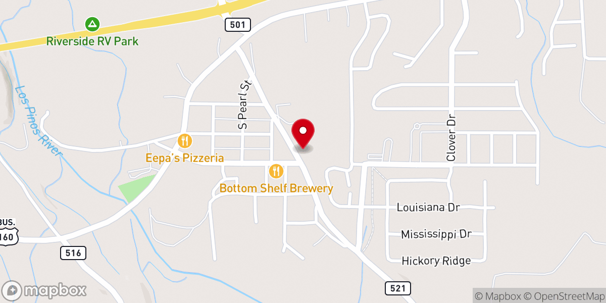 Map showing location of Tiny home park