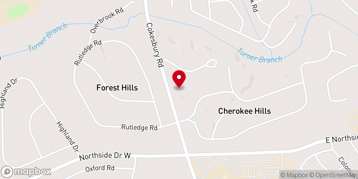 Map showing location of Greenwood Community Church