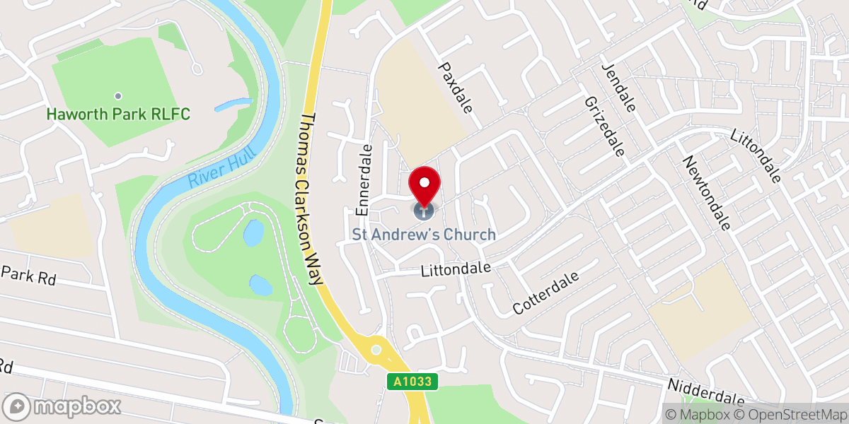 Map showing location of St. Andrew's Sutton Park