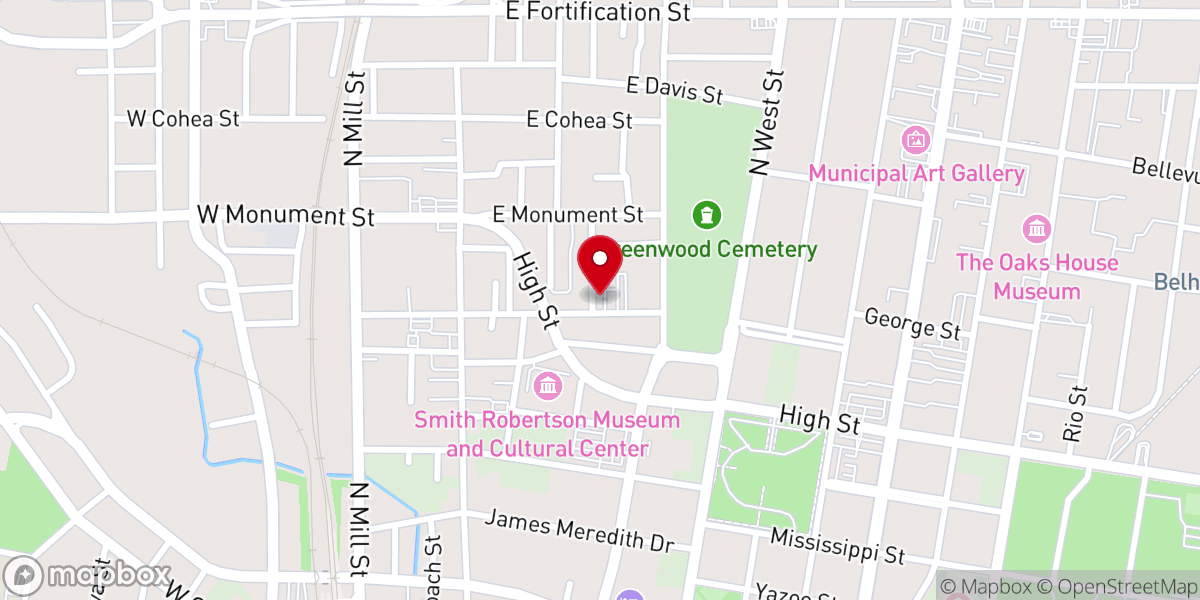 Map showing location of Mount Helm Baptist Church