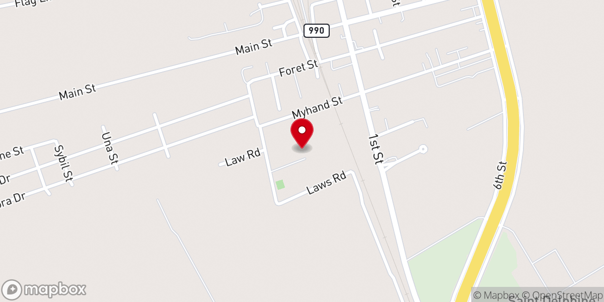 Map showing location of Joe Myhand Park
