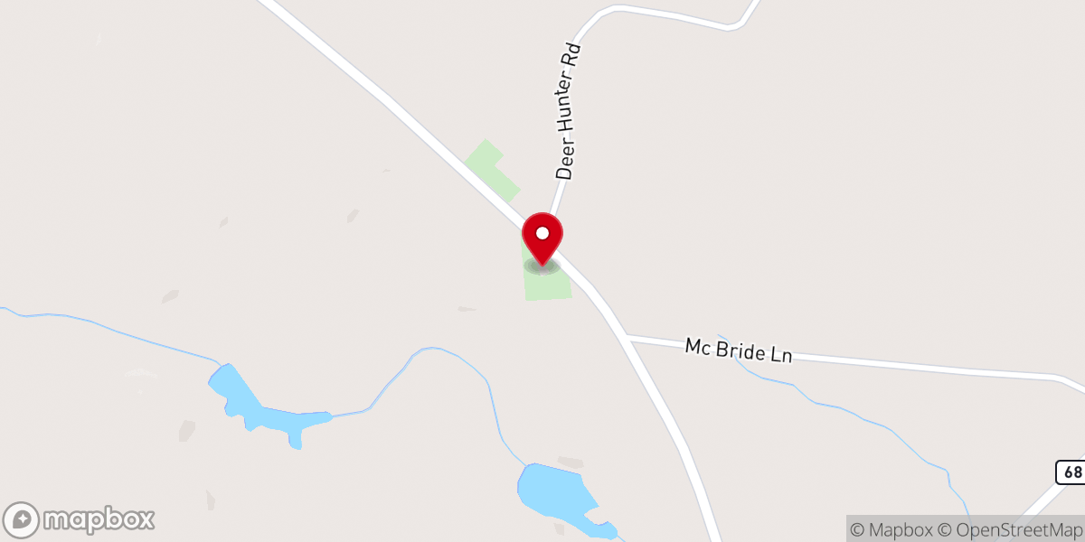 Map showing location of Bay Springs Methodist Church