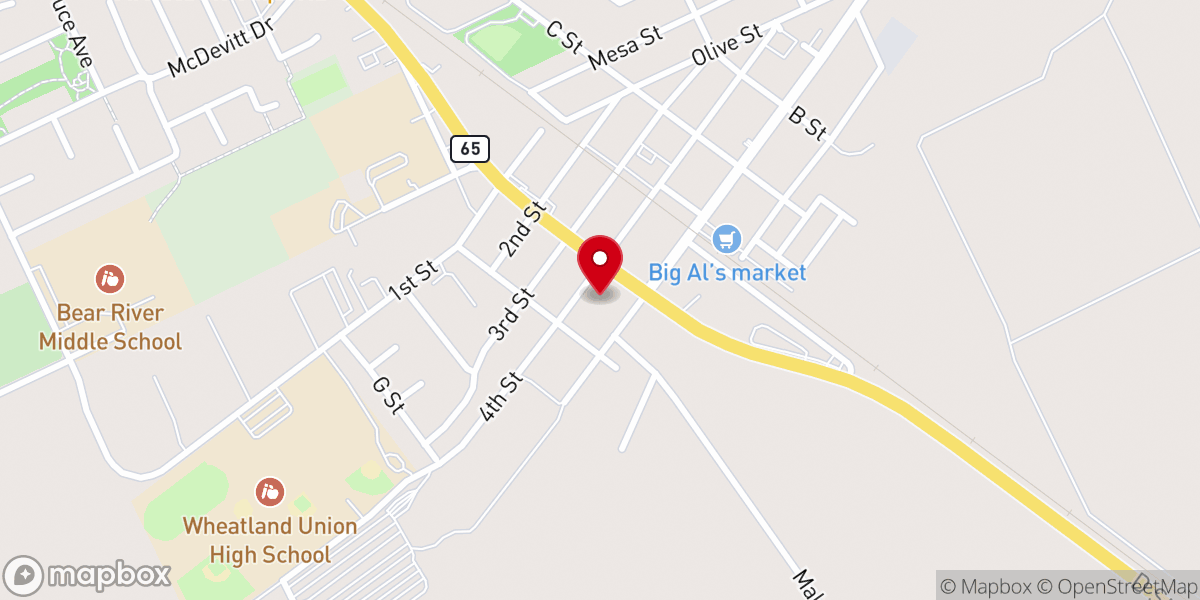 Map showing location of Harvest Church