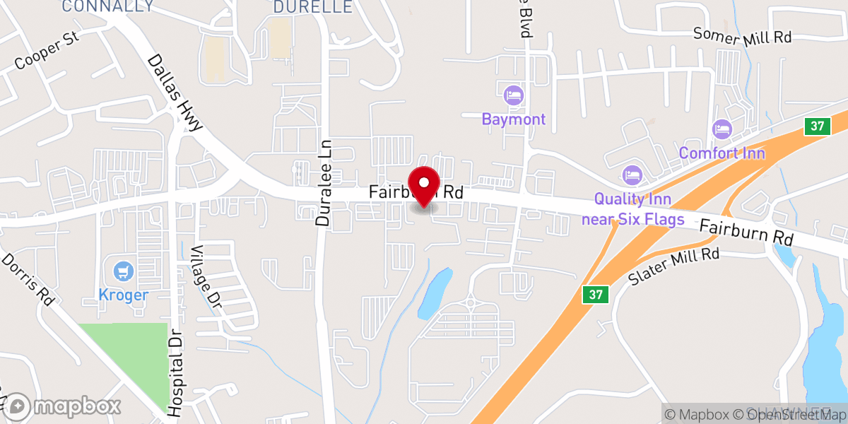 Map showing location of Center for Spiritual Living West Georgia