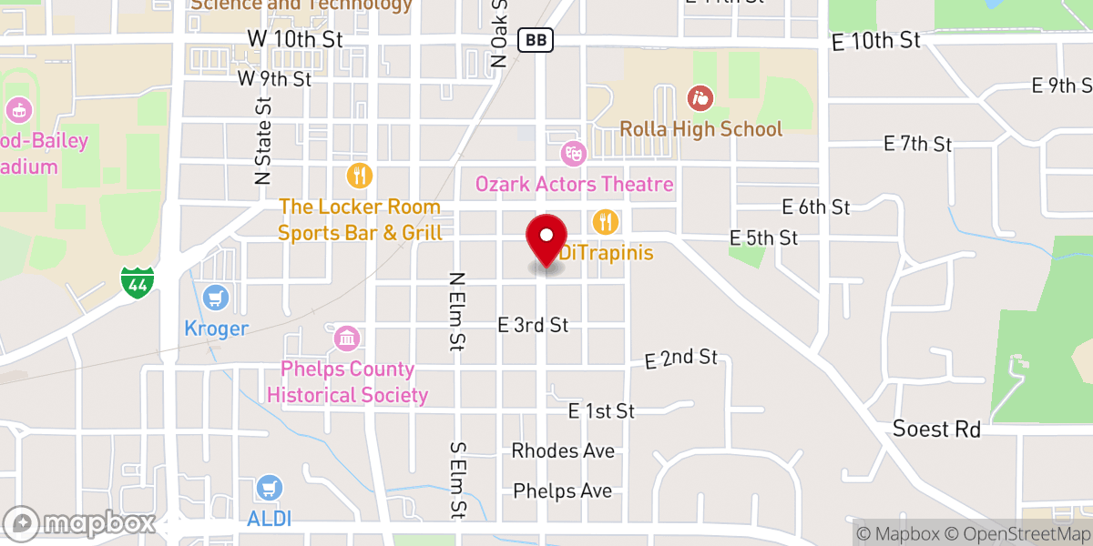 Map showing location of Central Community Church of God Rolla Mo