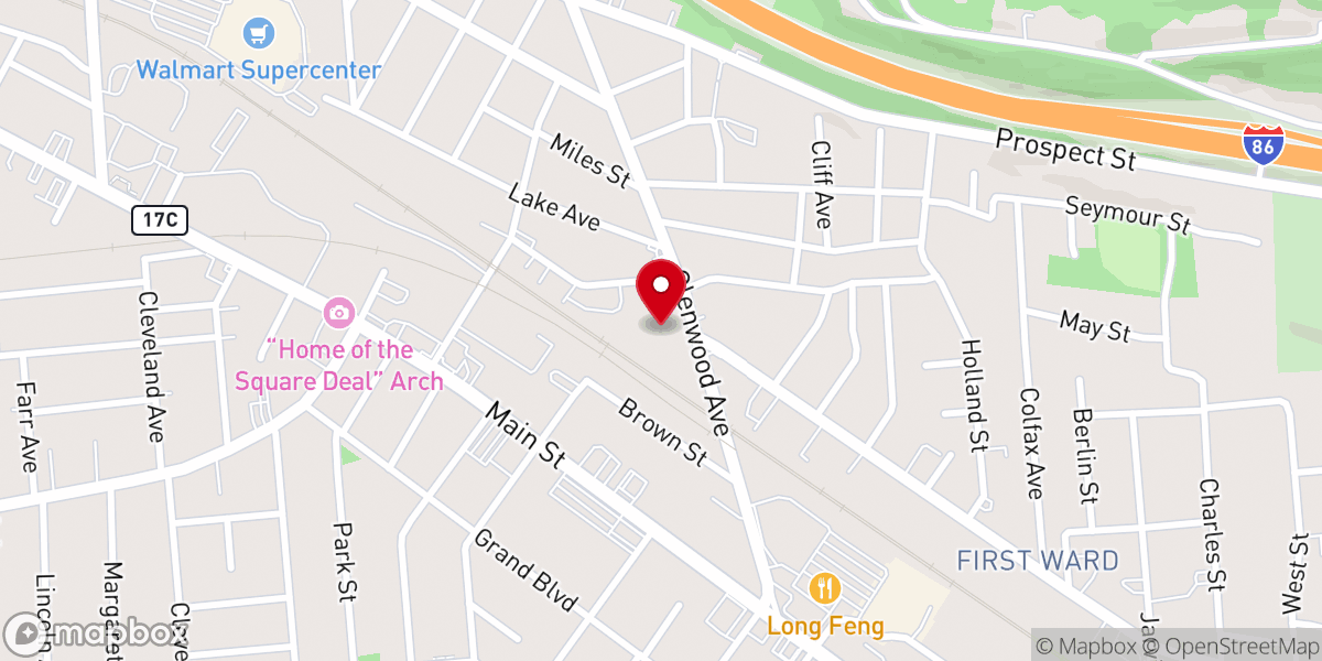 Map showing location of John Hus United Presbyterian Church