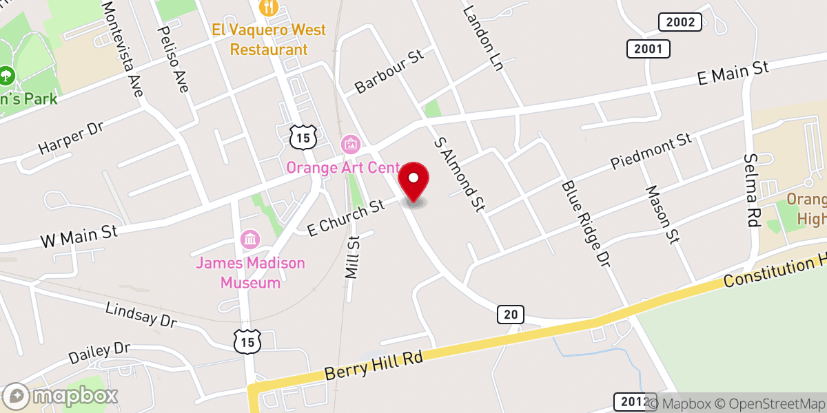 Map showing location of Freedom Church of Orange