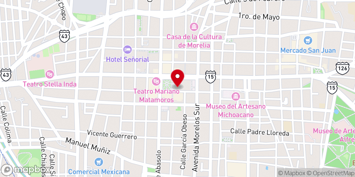 Map showing location of Arquidiócesis de Morelia
