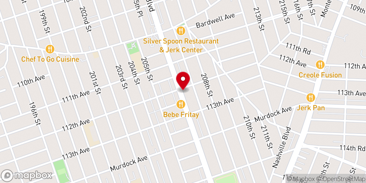 Map showing location of Eglise De D'eu De Francis Lewis Boulevard