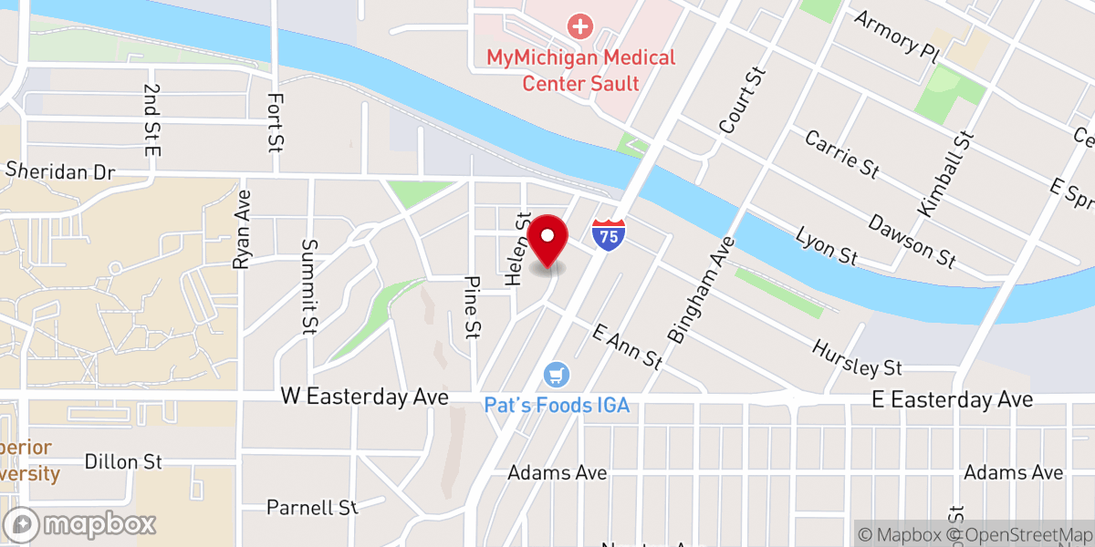 Map showing location of Hiawatha Heritage House