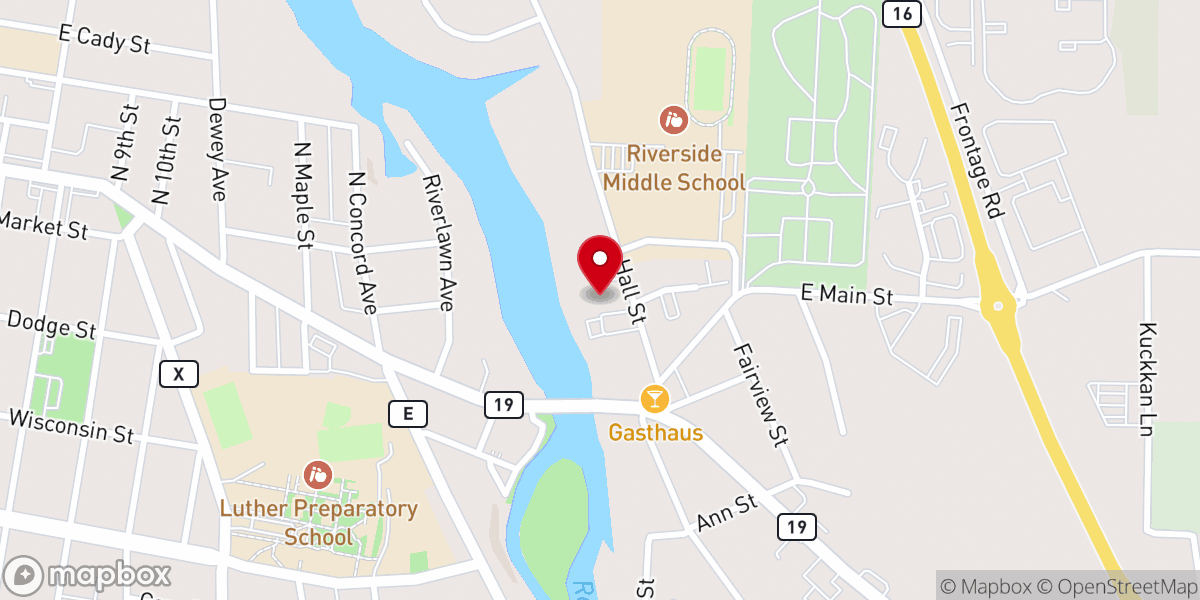 Map showing location of Christ United Methodist Church