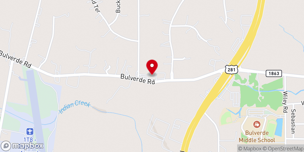 Map showing location of Bulverde Church of Christ