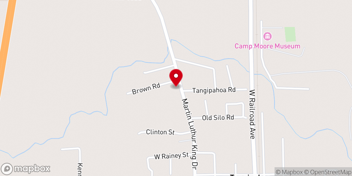 Map showing location of Brown's Chapel Missionary Baptist Church