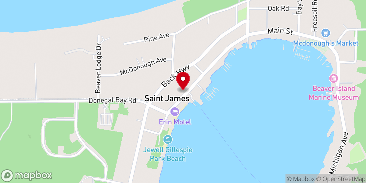 Map showing location of Beaver Island Chamber-Commerce