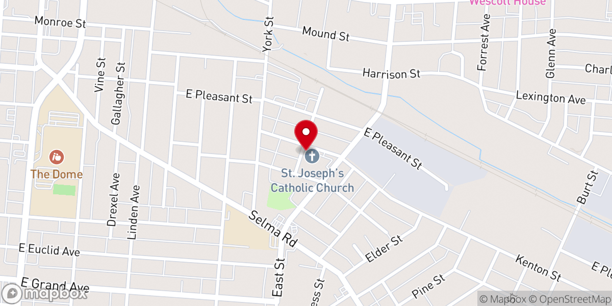 Map showing location of St Joseph Catholic Church