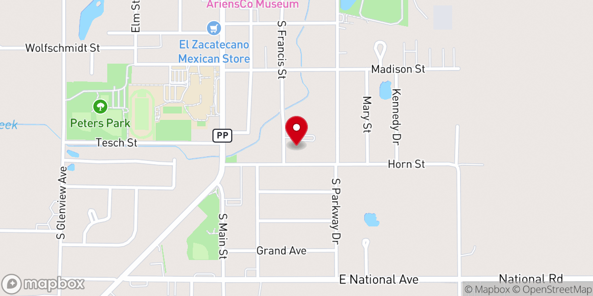 Map showing location of Faith United Methodist Church