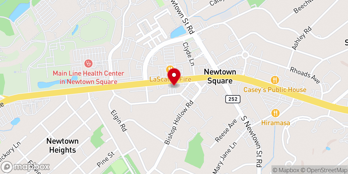 Map showing location of CHVRCH Newtown Square