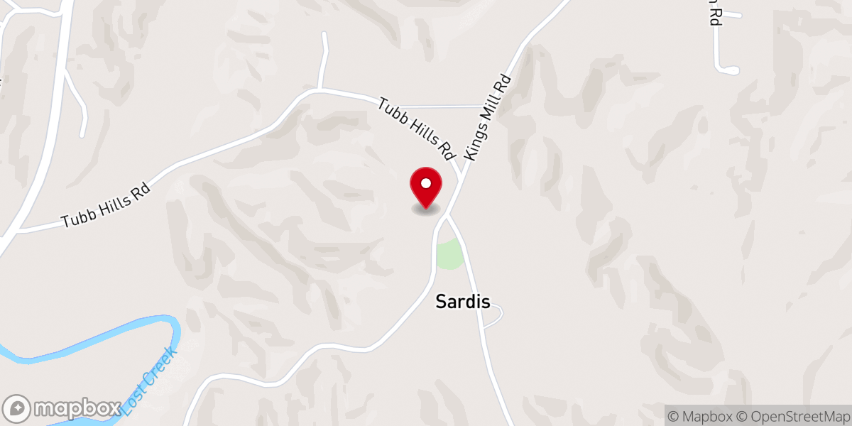 Map showing location of Tubbs Church of Christ