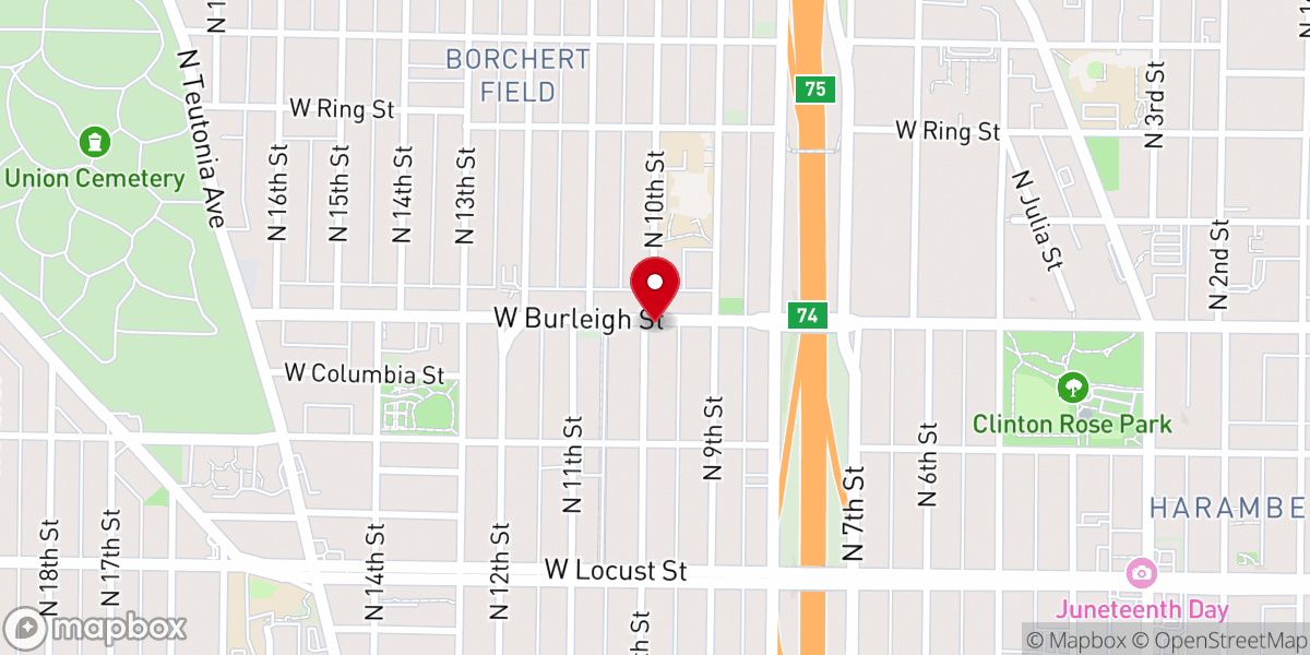 Map showing location of New Mount Olive Pentecostal Power Church