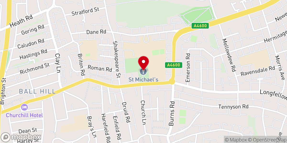 Map showing location of Stoke St Michael's Church, Coventry