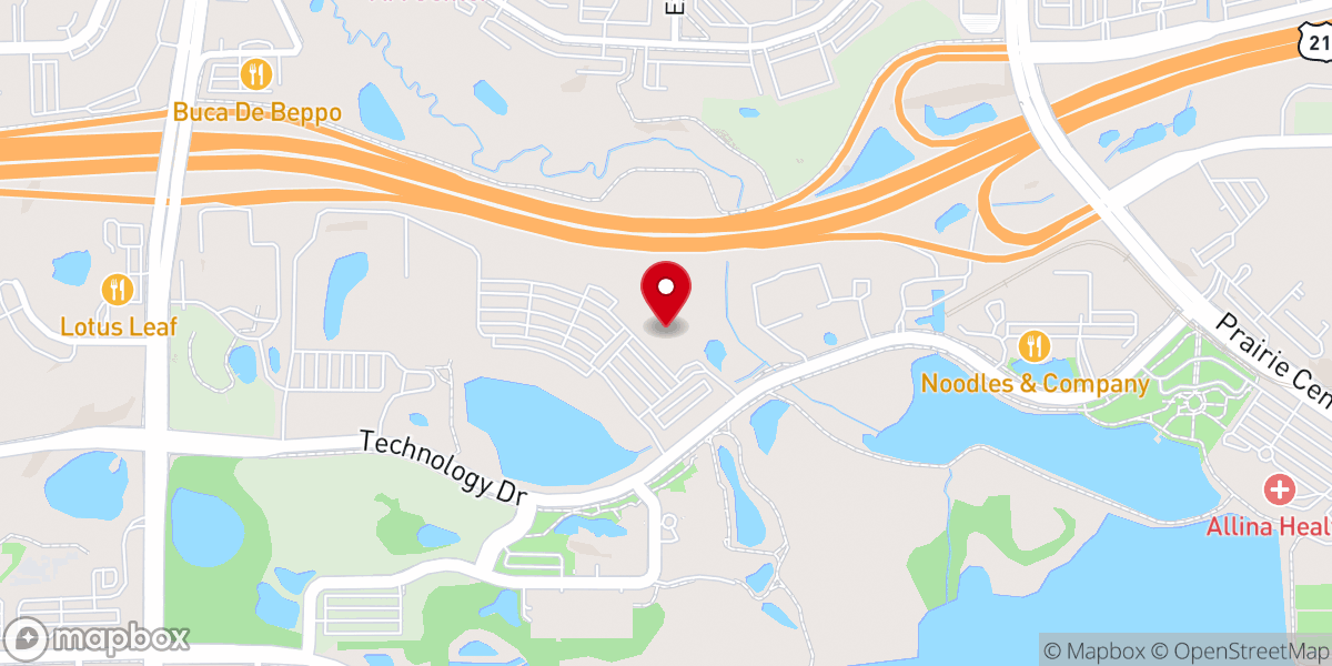 Map showing location of St. Andrew Lutheran Church