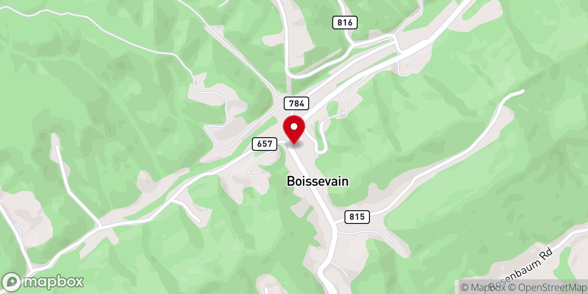 Map showing location of Boissevain Full Gospel Church