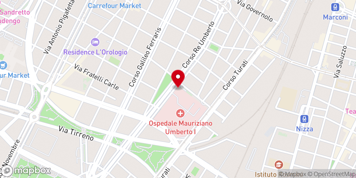 Map showing location of Cappella Ospedale Mauriziano
