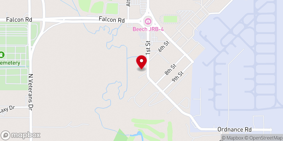 Map showing location of Base Service Center - The Lighthouse