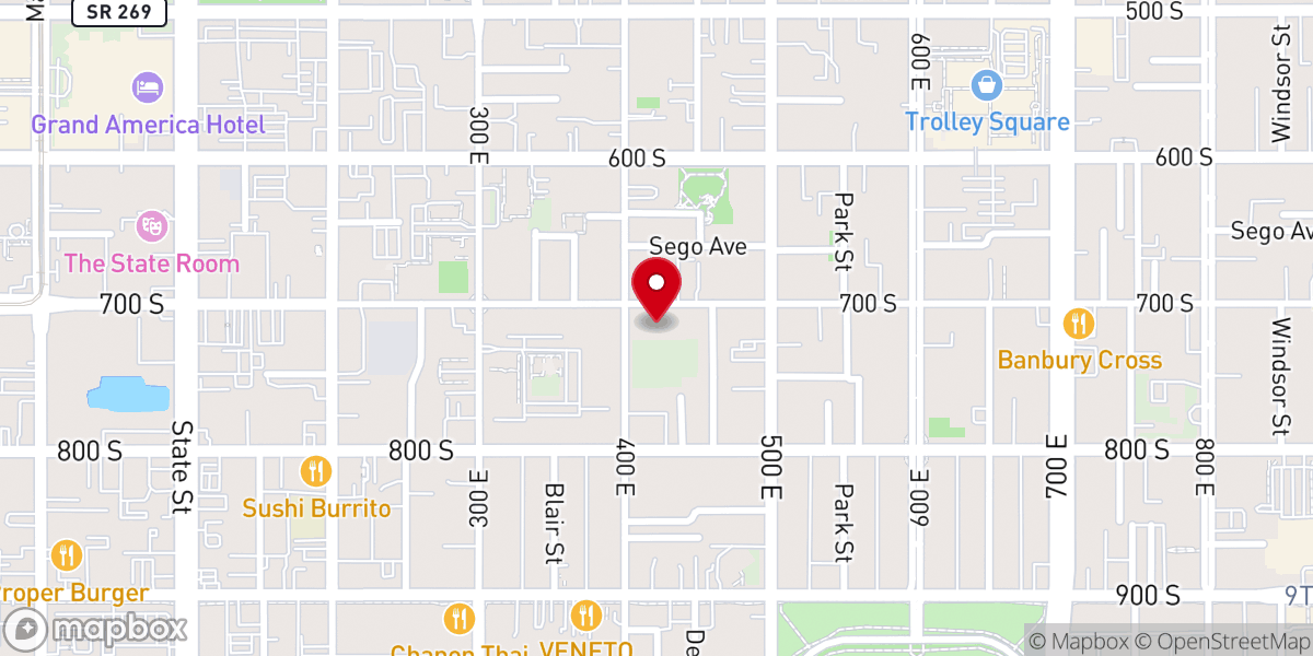 Map showing location of Korean Presbyterian Church of Utah