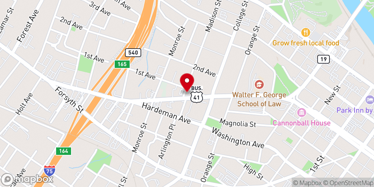 Map showing location of First Church of Christ, Scientist