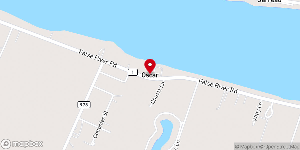 Map showing location of Oscar