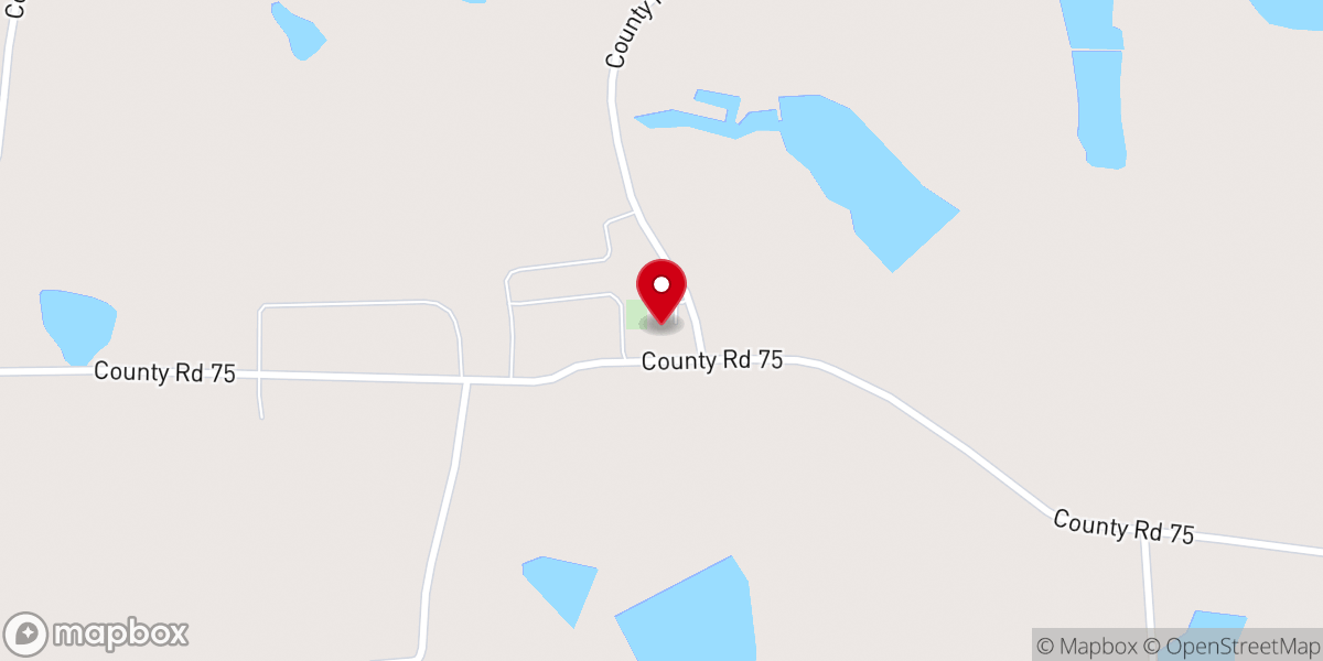 Map showing location of Harmony Grove Church