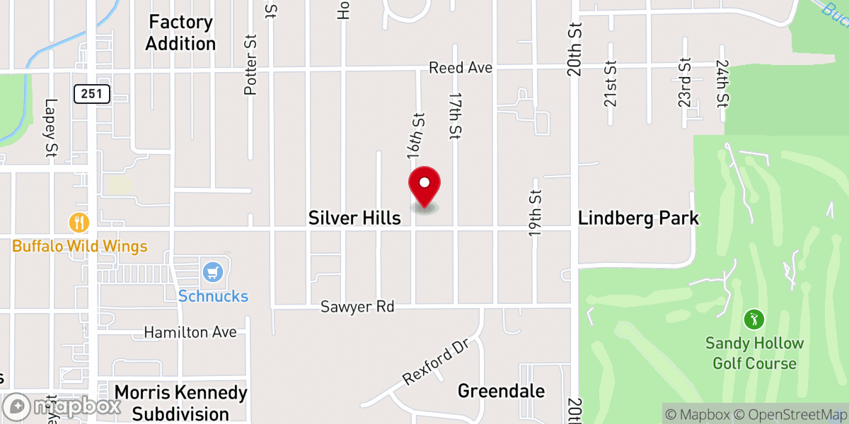 Map showing location of Rockford Slavic Baptist Church