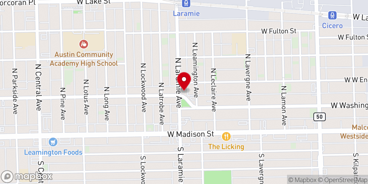 Map showing location of Saint John Church of God in Christ