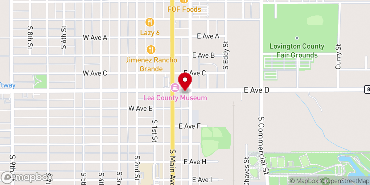 Map showing location of Crosswinds Lovington Baptist