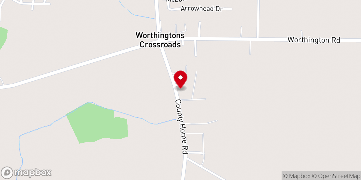 Map showing location of Coreys Chapel
