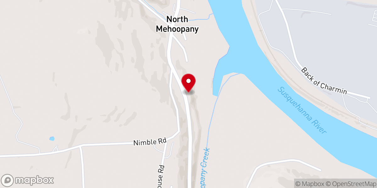 Map showing location of Mehoopany United Methodist Church