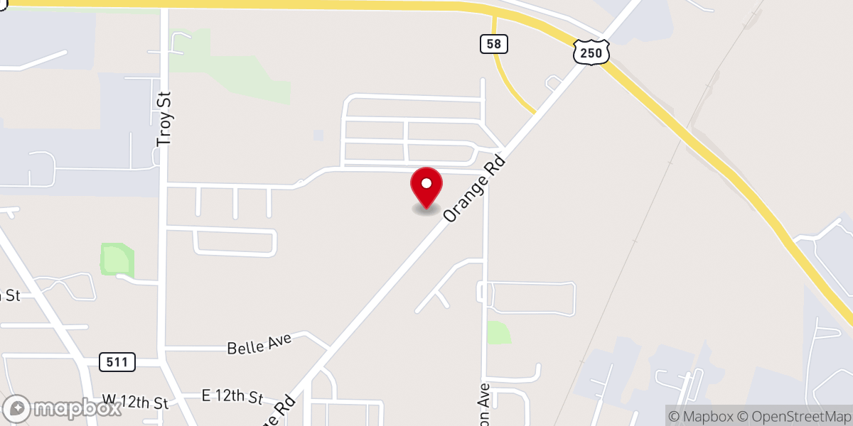 Map showing location of Ashland Church