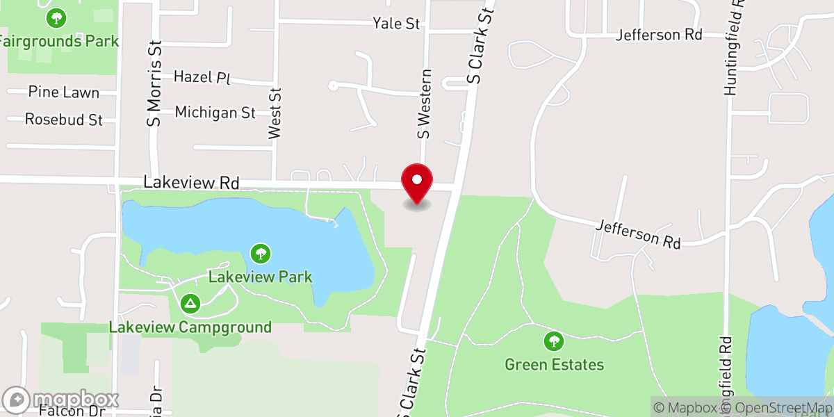 Map showing location of First Presbyterian Church