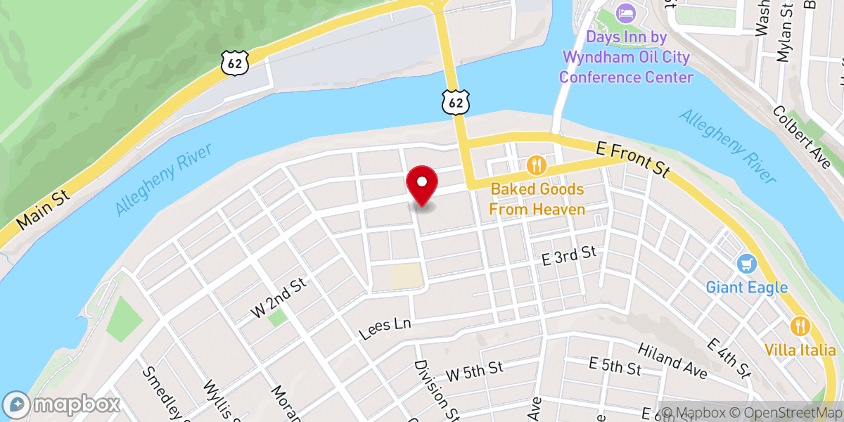 Map showing location of Second Presbyterian Church