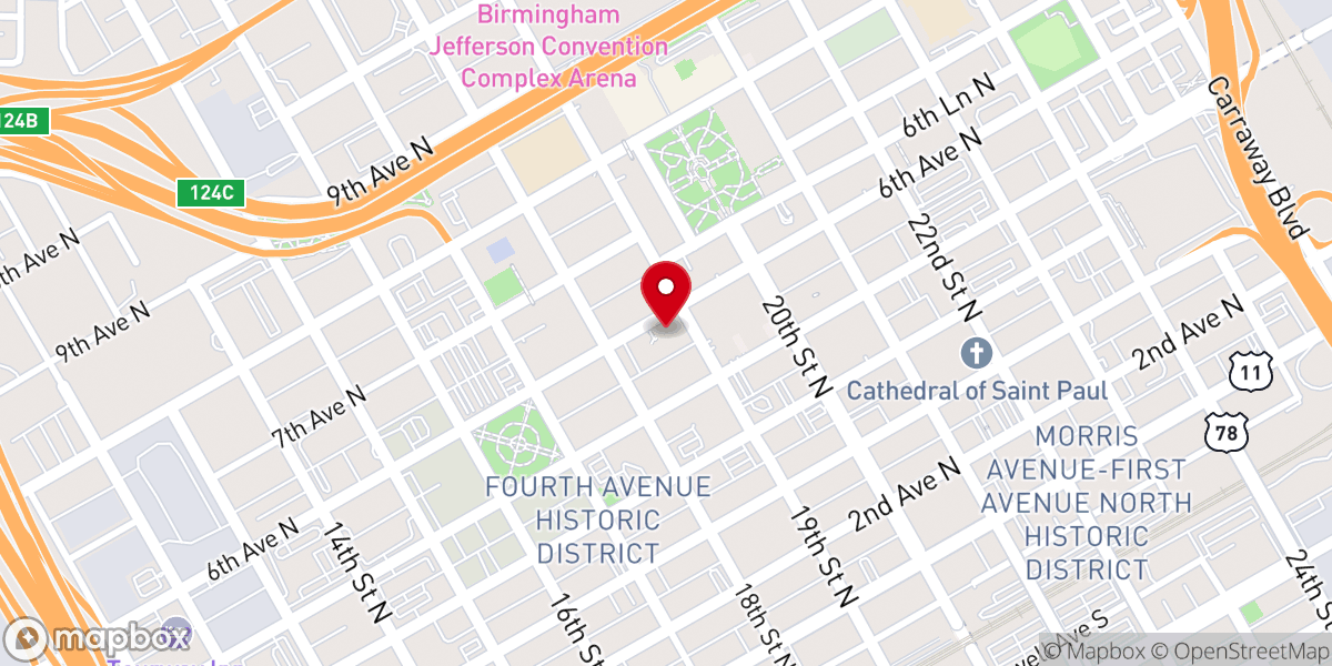 Map showing location of Birmingham Emmaus Community Inc