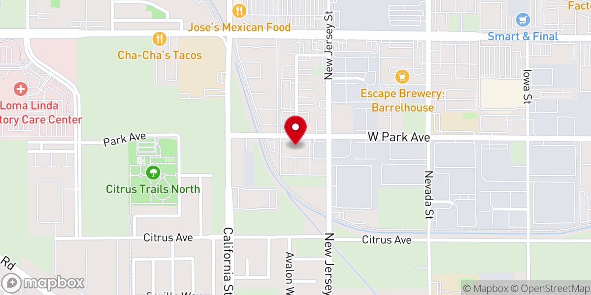 Map showing location of Anchor Bible Church of Redlands