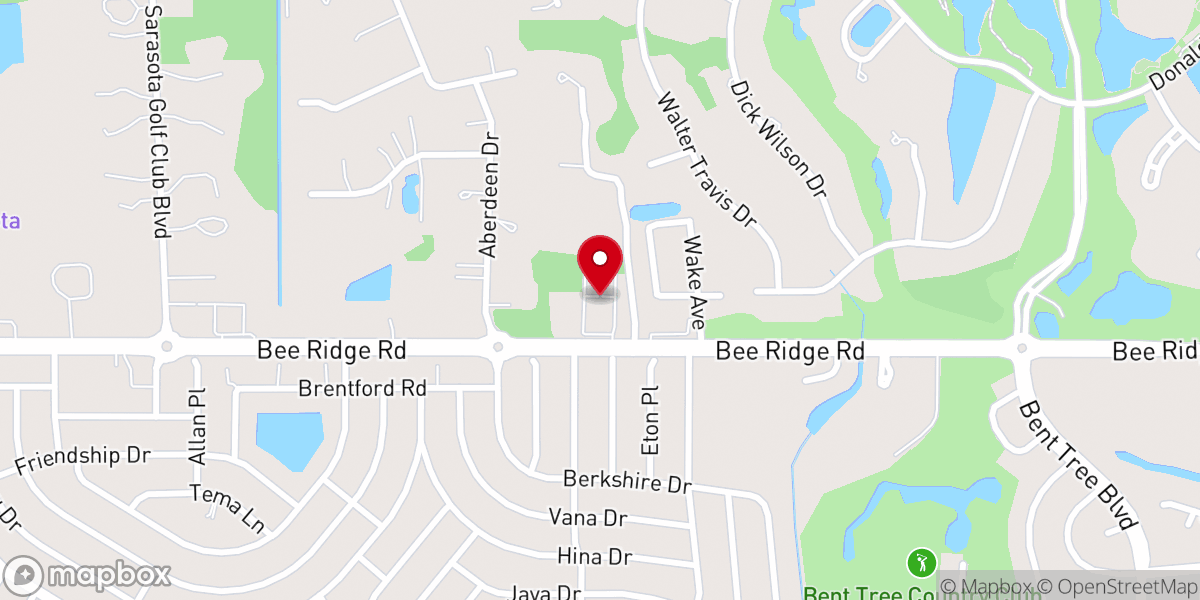 Map showing location of Sarasota Alliance Church