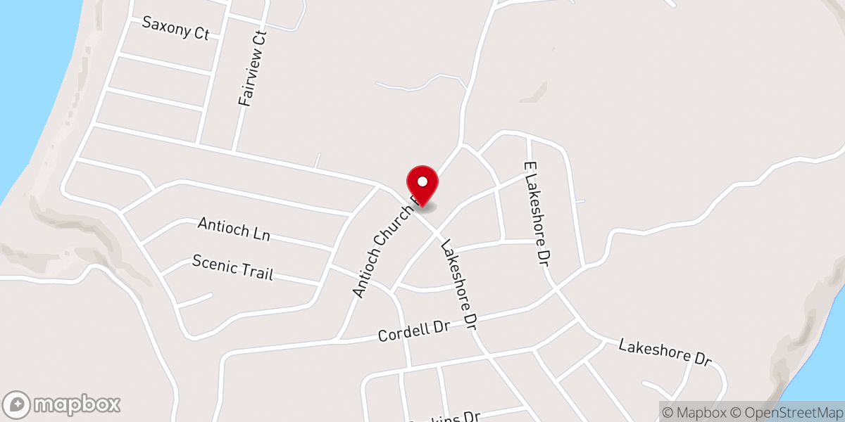 Map showing location of Antioch Church of God