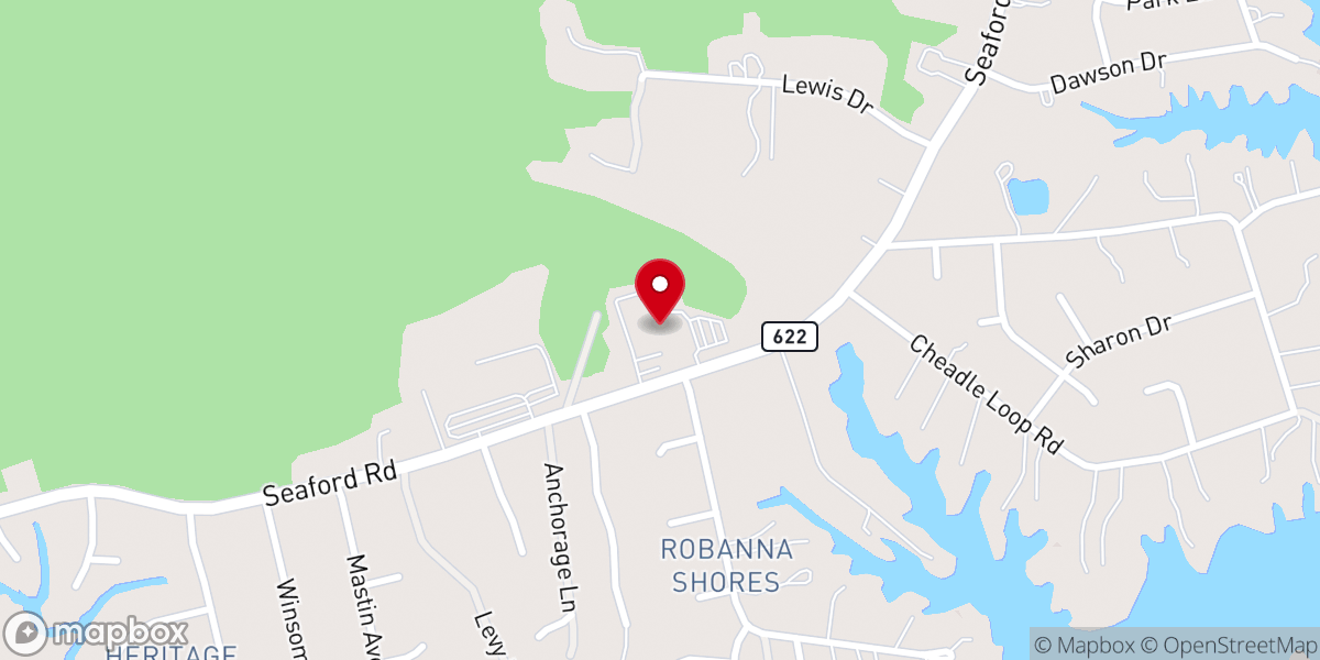 Map showing location of Seaford Baptist Church