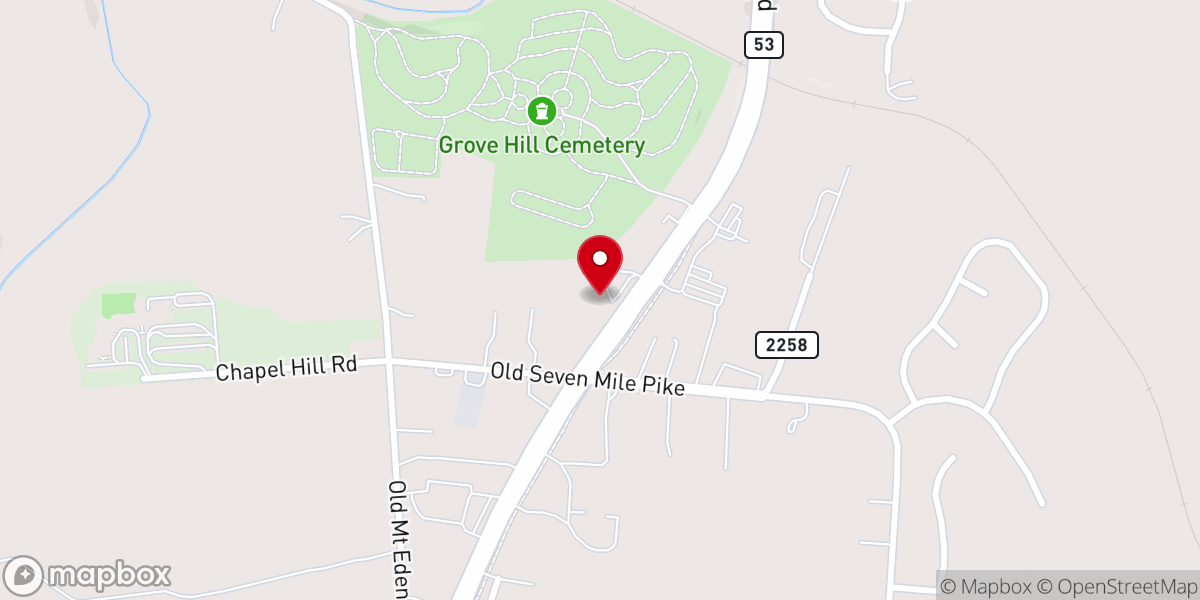 Map showing location of Shelbyville Community Church