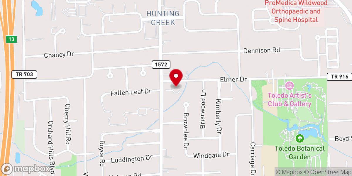 Map showing location of Gloria Dei Lutheran Church