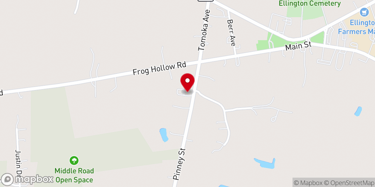 Map showing location of Ellington Baptist Church