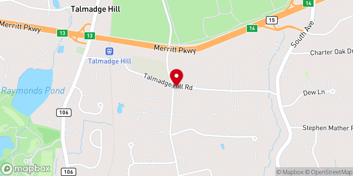 Map showing location of Talmadge Hill Community Church